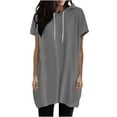 thumbnail image 1 of gakvbuo Tunic Tops with Pockets for women Blouse Casual Long Tops To Wear With Leggings Short Sleeve Party Top Loose Oversized Tshirts, 1 of 6