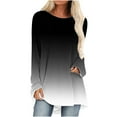 thumbnail image 1 of gakvbuo Tunics Tops For Women To Wear With Leggings Casual Round Neck Sweatshirt Solid Color Long Fit Pullover Shirts Loose Long Sleeve Blouse Tshirt, 1 of 6