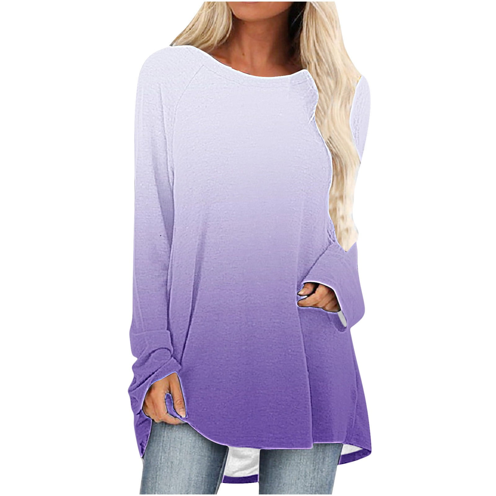 LERUCCI Women's V-Neck Tunic Sweatshirt - Long Sleeve, With Pockets, To Wear With Leggings