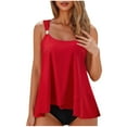 thumbnail image 1 of gakvbuo Two Piece Tankini Swimsuits For Women Bathing Suits High Neck Tankini Tops With Bikini Bottom Women Solid Color Backless Strap Bikini Swimsuit, 1 of 5
