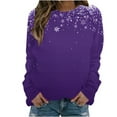 thumbnail image 1 of gakvbuo Pullover Sweatshirt for Women Funny Christmas Sweatshirt Crewneck Print Long Sleeve Blouse Party Tunic Tops Hoodless Sweatshirt Gifts for Christmas, 1 of 4