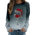 thumbnail image 1 of gakvbuo Christmas Sweater for Women Funny Christmas Sweatshirt Crewneck Xmas Print Long Sleeve Blouse Party Pullover Sweatshirt Tunic Tops Hoodless Shoulder Sweatshirt Gifts for Christmas, 1 of 3