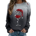 thumbnail image 1 of gakvbuo Christmas Sweater for Women Funny Christmas Sweatshirt Crewneck Xmas Print Long Sleeve Blouse Party Pullover Sweatshirt Tunic Tops Hoodless Shoulder Sweatshirt Gifts for Christmas, 1 of 3