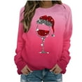 thumbnail image 1 of gakvbuo Ugly Christmas Sweater for Women 2024 Funny Christmas Sweatshirt Crewneck Xmas Print Long Sleeve Blouse Party Pullover Sweatshirt Tunic Tops Hoodless Shoulder Sweatshirt Gifts for Christmas, 1 of 1