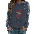 thumbnail image 1 of gakvbuo Christmas Sweater for Women Christmas Sweatshirt Crewneck Print Long Sleeve Blouse Pullover Sweatshirt Tunic Tops Hoodless Sweatshirt, 1 of 4