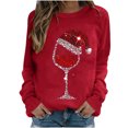 thumbnail image 1 of gakvbuo Pullover Sweatshirt for Women Funny Christmas Sweatshirt Crewneck Print Long Sleeve Blouse Party Tunic Tops Hoodless Sweatshirt Gifts for Christmas, 1 of 4