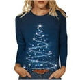 thumbnail image 1 of gakvbuo Christmas Sweatshirt For Women 3/4 Sleeve Work Business Blouse Tunic Tops Crewneck Sports T-Shirts Pullover Sweatshirt For Women Gifts for Christmas, 1 of 6