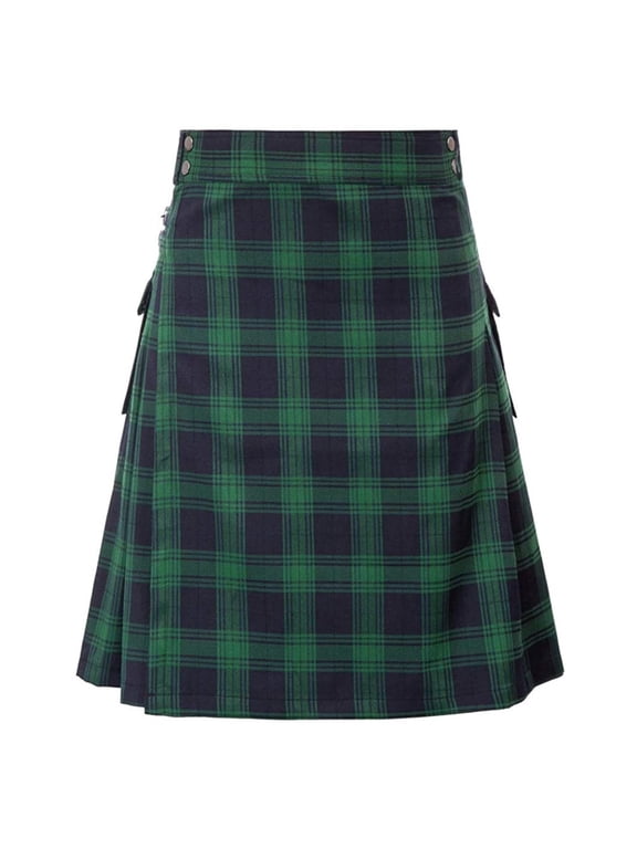 Utility Kilts For Men Skirt Cargo Short Sport Kilt Traditional Highland Scottish Utility Kilts Plaid Pleated Skirt With Pocket