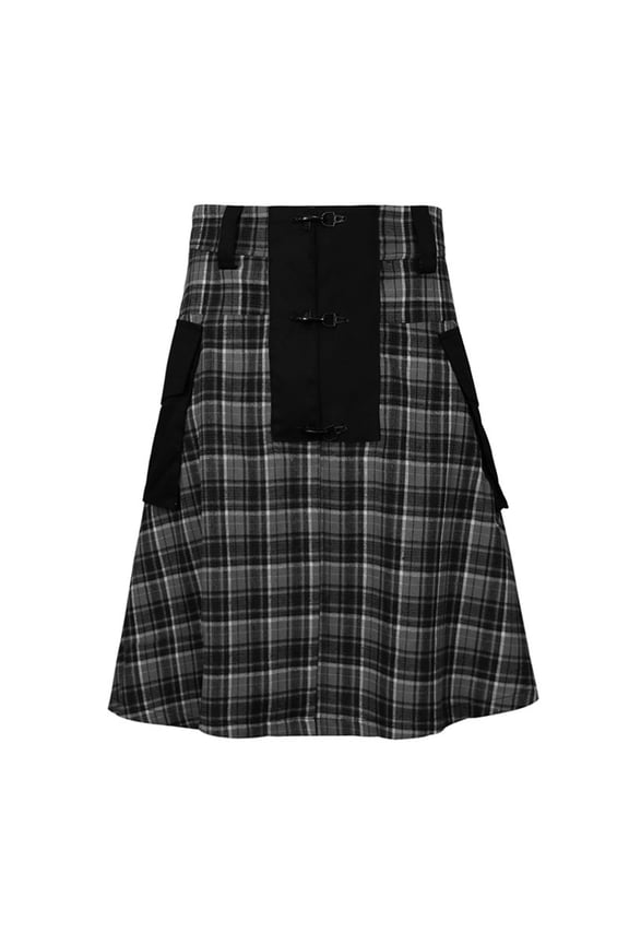 Utility Kilts For Men Skirt Cargo Short Sport Kilt Traditional Highland Scottish Utility Kilts Plaid Pleated Skirt With Pocket