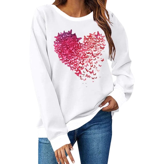 gakvbuo Valentines Day Sweatshirt for Women Funny Shirts Casual Valentine Pullover Long Sleeve Tops