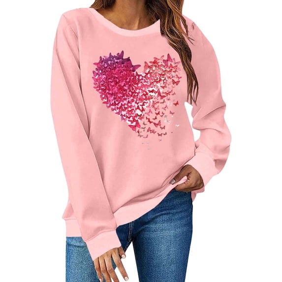 gakvbuo Valentines Day Sweatshirt for Women Funny Shirts Casual Valentine Pullover Long Sleeve Tops