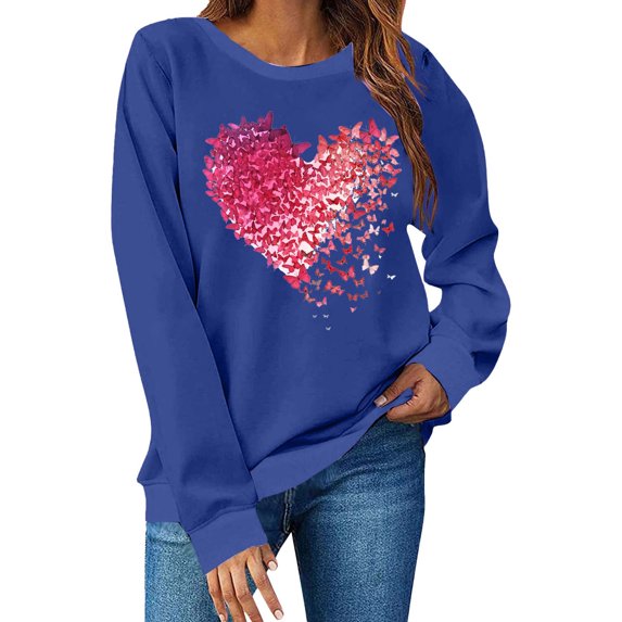gakvbuo Valentines Day Sweatshirt for Women Funny Shirts Casual Valentine Pullover Long Sleeve Tops