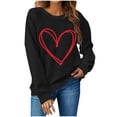 thumbnail image 1 of gakvbuo Valentine Day Shirt For Women Trendy Long Sleeve Tunic Tops Cute Love Hearts Graphic Tees Round Neck Casual Funny Shirts Tops Blouse Pullover Tops, 1 of 5