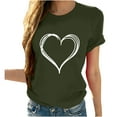 thumbnail image 1 of gakvbuo Valentine'S Day Print T-Shirt Novelty Graphic Tops For Women Cute Heart Graphic Crewneck Short Sleeve Regular Fit Casual Tee T-Shirts Tshirt Tops, 1 of 8