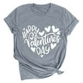 thumbnail image 1 of gakvbuo Valentine'S Day T Shirts For Women Cute Heart Print Novelty Graphic Tees Casual Short Sleeve Top Women Printing Short Sleeve Top Short Sleeve Round Neck Top Shirt, 1 of 2