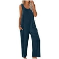 thumbnail image 1 of gakvbuo Wide Leg Jumpsuits For Women With Pocket Casual Sleeveless Boho One Piece Rompers Summer Tank Jumpsuits Dressy 2024 Trendy Outfits Clothes, 1 of 6