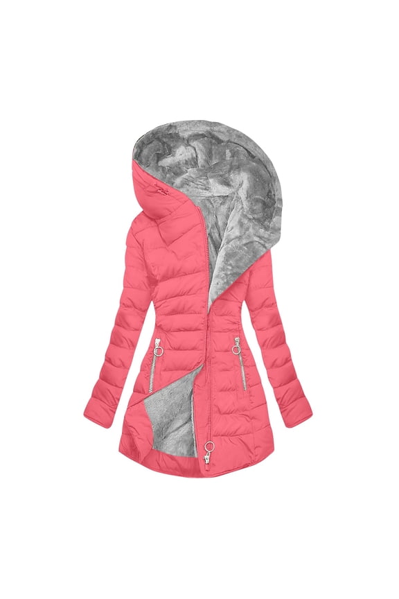 Winter Warm Coat Women Plus Size Jackets Coat Casaul Solid Drawstring Zipper Outdoor Hooded Coat With Pocket Cotton-padded clothes