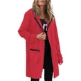 thumbnail image 1 of gakvbuo Women's Colored Long-sleeved Hooded Sweater Jacket With Pockets, 1 of 9