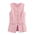 thumbnail image 1 of gakvbuo Women's Suit Tops Casual Business Button Sleeveless Trendy Fashion Blazer Waistcoat, 1 of 4