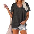 thumbnail image 1 of gakvbuo Womens Tops!Women Casual Short Sleeve Flared Sleeves V-Neck Solid Loose T-Shirt Blouse Tops, 1 of 8