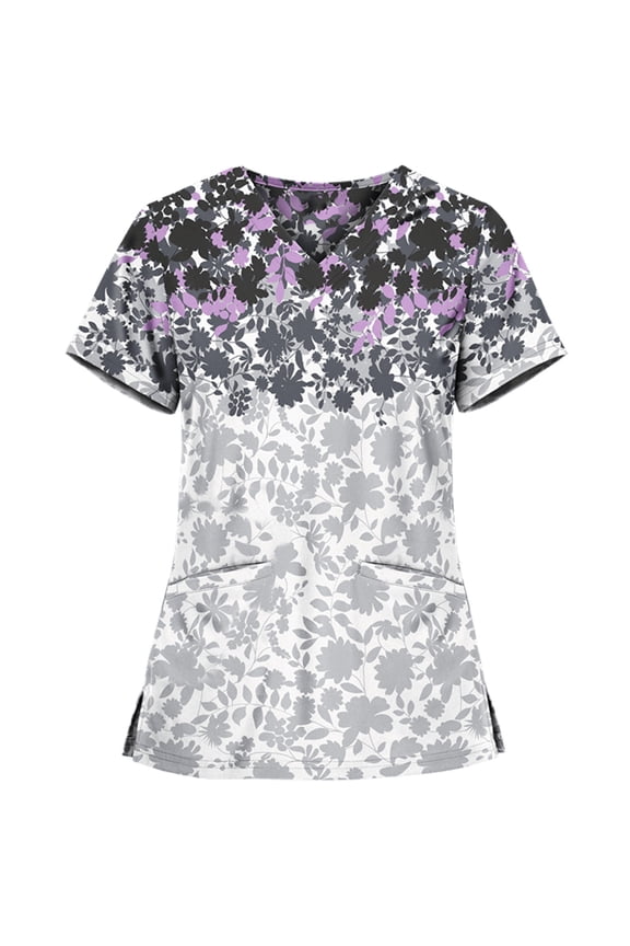 Working Uniform Nursing Uniform for Womens Scrubs Tops Color Casual Working Uniform with Pocket V-Neck Work Utility & Safety Tops Nursing Worker Protective Clothing Top