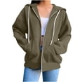thumbnail image 1 of gakvbuo Zip Up Hoodies Sweatshirts for Womens Fall Outfits Casual Hoodies Jackets Blouses Long Sleeve Fall Spring Track Jackets Outdoor Sweatshirt with Pockets, 1 of 7