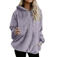 thumbnail image 1 of gakvbuo Zipup Cardigan Sweaters Jacket Coat For Women Fall Fashion 2024 Oversized Pullover Zipup Hoodie With Pockets Fuzzy Fleece Sweatshirt Coat Long Sleeve Hooded Blouse Coat Outwear, 1 of 8