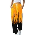 thumbnail image 1 of gakvbuo halloween sweatpants for women High Waiste Cinch Bottom Baggy cargo sweatpants for women with Pockets Athletic Fit Workout Active Joggers Pants Lounge Trousers Long Leg Pants, 1 of 4