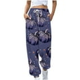 thumbnail image 1 of gakvbuo halloween sweatpants for women High Waiste Cinch Bottom Baggy cargo sweatpants for women with Pockets Athletic Fit Workout Active Joggers Pants Lounge Trousers Long Leg Pants, 1 of 4