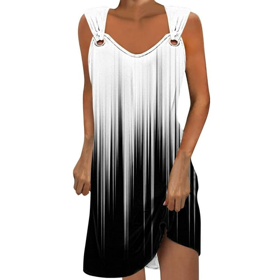 gakvbuo summer Tank dresses for women 2024 Sleeveless Mini Dress Sundresses Women Floral Print ElegantAnd Color Blocking One ShoulderDress Short Sleeved One Shoulder Dress