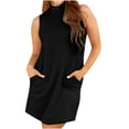 thumbnail image 1 of gakvbuo summer tank dresses for women 2024 vacation Women's Versatile Round Neck Pullover Sleeveless Dress Slim Short Skirt, 1 of 6