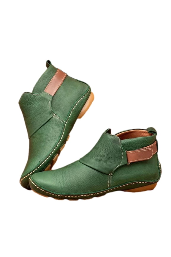 gakvov Ankle Boots For Women Low Heel Autumn Winter Women's Ankle Boots Round Toe Low Wedge Heel Boots Casual Shoes