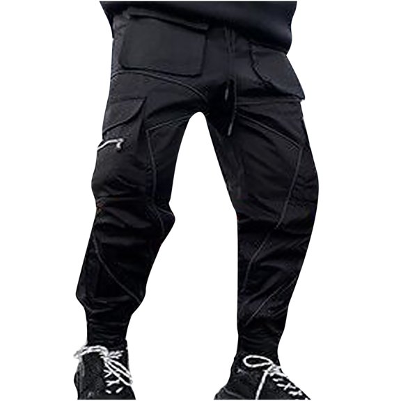 gakvov Cargo Pants For Men Men New Casual Pocket Overalls Loose Straight Leg Outdoor Running Trousers Pant