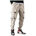 thumbnail image 1 of gakvov Cargo Pants For Men Men Solid Color Casual Pants Drawstring Mouth Hiking Work Pants Outdoor Clothing, 1 of 9