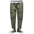 thumbnail image 1 of gakvov Cargo Pants For Men Men Solid Color Casual Pants Drawstring Mouth Hiking Work Pants Outdoor Clothing, 1 of 8