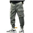 thumbnail image 1 of gakvov Cargo Pants For Men Men Solid Color Casual Pants Drawstring Mouth Hiking Work Pants Outdoor Clothing, 1 of 9