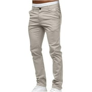 GAKVBUO gakvov Cargo Pants For Men Men's Casual Button Open Slim Fit Straight Solid Color Trousers