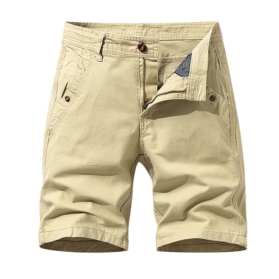 gakvov Cargo Pants For Men Cargo Pants For Men Cotton Loose Fit Zipper Button Multi-Pocket Cropped Pants Straight Leg Pants Outdoor Tooling Short Pants