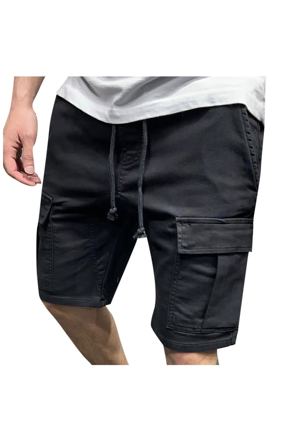 gakvov Cargo Pants For Men Cargo Pants For Mens Plus Size Bermuda Shorts Joggers Sweatpants Shorts Loose Fit Knee Length With Pocket Straight Lace-Up Elastic Shorts