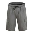thumbnail image 1 of gakvov Cargo Pants For Men Cargo Pants For Mens Plus Size Bermuda Shorts Joggers Sweatpants Shorts Loose Fit Knee Length With Pocket Straight Lace-Up Elastic Shorts, 1 of 4