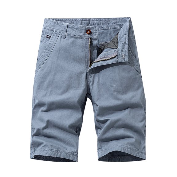 gakvov Cargo Pants For Men Plus Size Cargo Pants For Men Casual Pure Loose Fit Zipper Button Multi-Pocket Overalls Straight Leg Pants Outdoor Tooling Short Pants