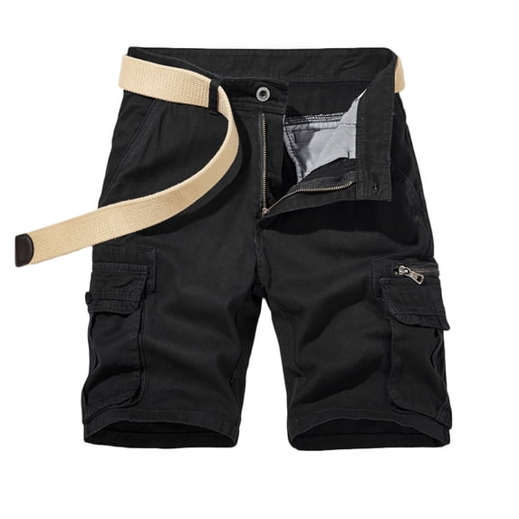 gakvov Cargo Shorts For Men Cotton Loose Fit Zipper Button Multi-Pocket Cropped Pants Outdoor Camouflage Cargo Shorts