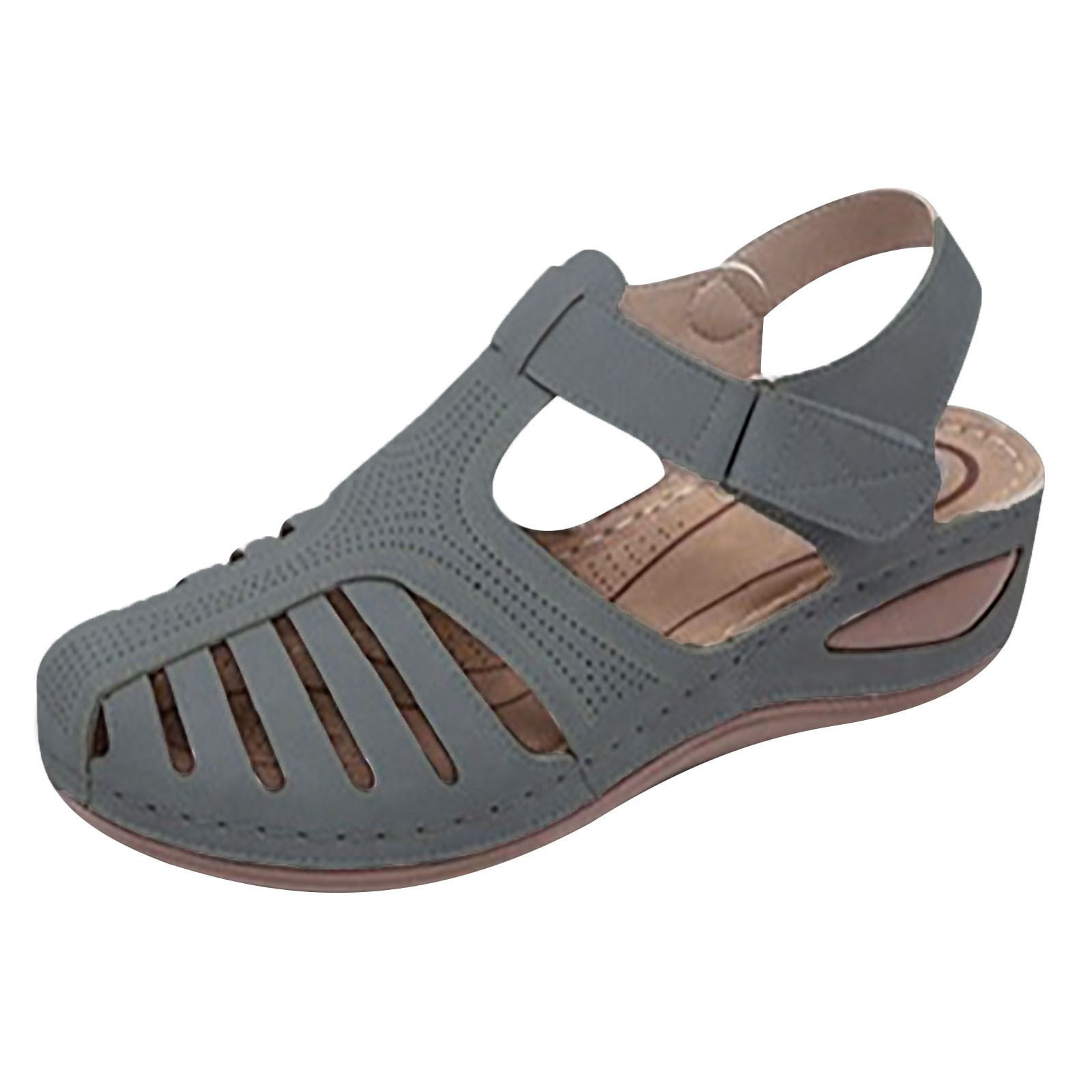 gakvov Closed Toe Sandals For Women Casual Summer Hollow Out Vintage ...