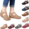 thumbnail image 1 of gakvov Closed Toe Sandals For Women Casual Summer Hollow Out Vintage Wedge Sandal Gladiator Outdoor Shoes, 1 of 5