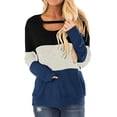 thumbnail image 1 of gakvbuo Fall Plus Size Tunics Fall Outfits for Womens Leopard Print Color Block Long Sleeves Cutout Choker Tops Scoop Neck Casual Loose Fit Blousestops Pullover Sweatshirts, 1 of 5