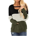 thumbnail image 1 of gakvbuo Fall Plus Size Tunics Fall Outfits for Womens Leopard Print Color Block Long Sleeves Cutout Choker Tops Scoop Neck Casual Loose Fit Blousestops Pullover Sweatshirts, 1 of 5