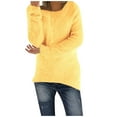 thumbnail image 1 of gakvbuo Fall Sweaters for Women Plus Size Pullover Tops Fall 2022 Women O-Neck Loose Solid Color Long Sleeves Sweater T-Shirt Tops, 1 of 4