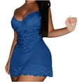 thumbnail image 1 of gakvov Lace Suspender Nightdress Pajamas For Women Lace Sling Vest Hollow Mesh See-Through Ladies Nightdress Set, 1 of 6