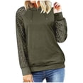 thumbnail image 1 of gakvov Long Sleeve Shirts For Women Plus Size Hoodie Splicing Pockets Hooded Sweatshirts Coat Tops Business Casual Loose Lace Blouse Shirts Fall Lace Pull Over Sweatershirt, 1 of 6