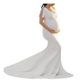 thumbnail image 1 of gakvov Maternity Dress For Photoshoot Savings Clearance Items!Women Pregnants Photography Props Off Shoulder Sleeveless Maternity Solid Dress, 1 of 4